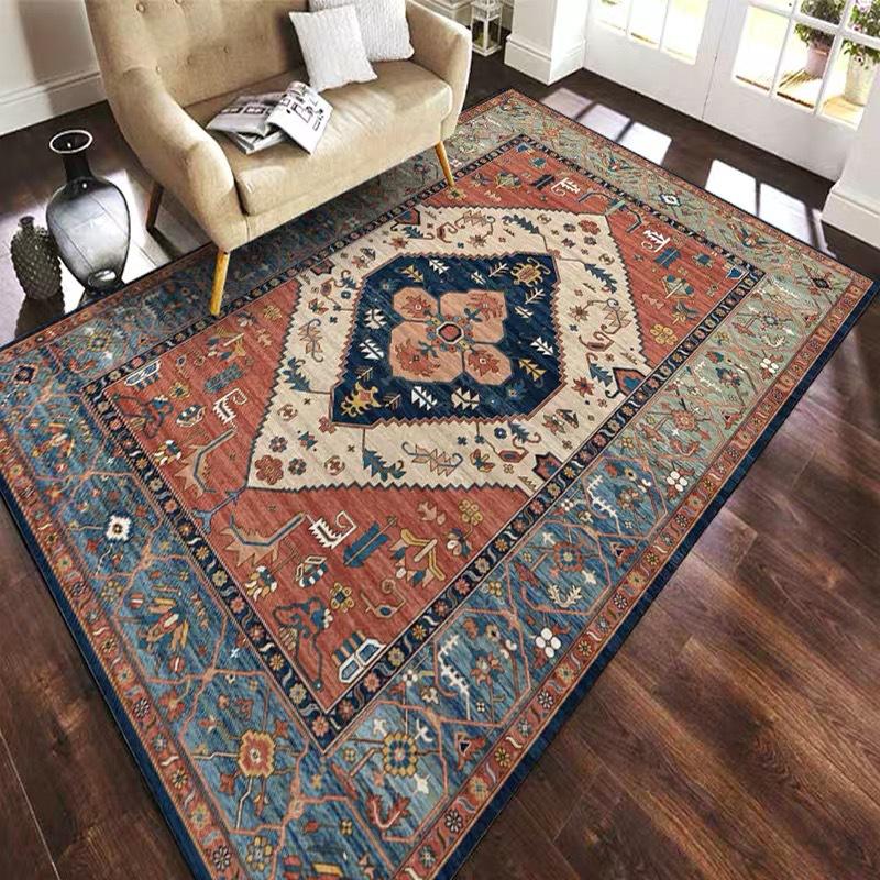 Retro Bohemian Style Carpet Home Large Area Anti Slip Sofa Coffee Table Decoration Carpet
