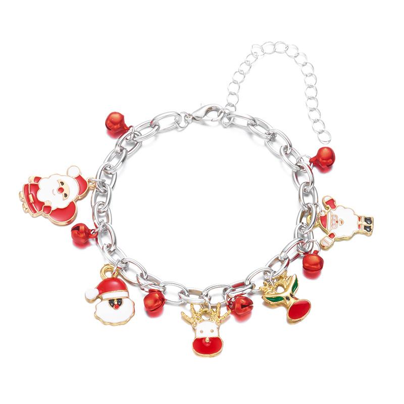 

Trendy Handmade Christmas Metal Chain Bracelet for Women Exquisite Santa Claus Snowflake Elk Snowman Bracelet Friendship Jewelry