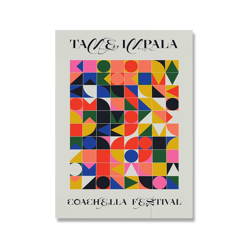 

Прирученная Импала на концерте в Гластонбери, холст, постеры, ретро, ​​абстрактная геометрическая живопись, красочная голова, настенные панно для декора гостиной 21x30cm No Framed