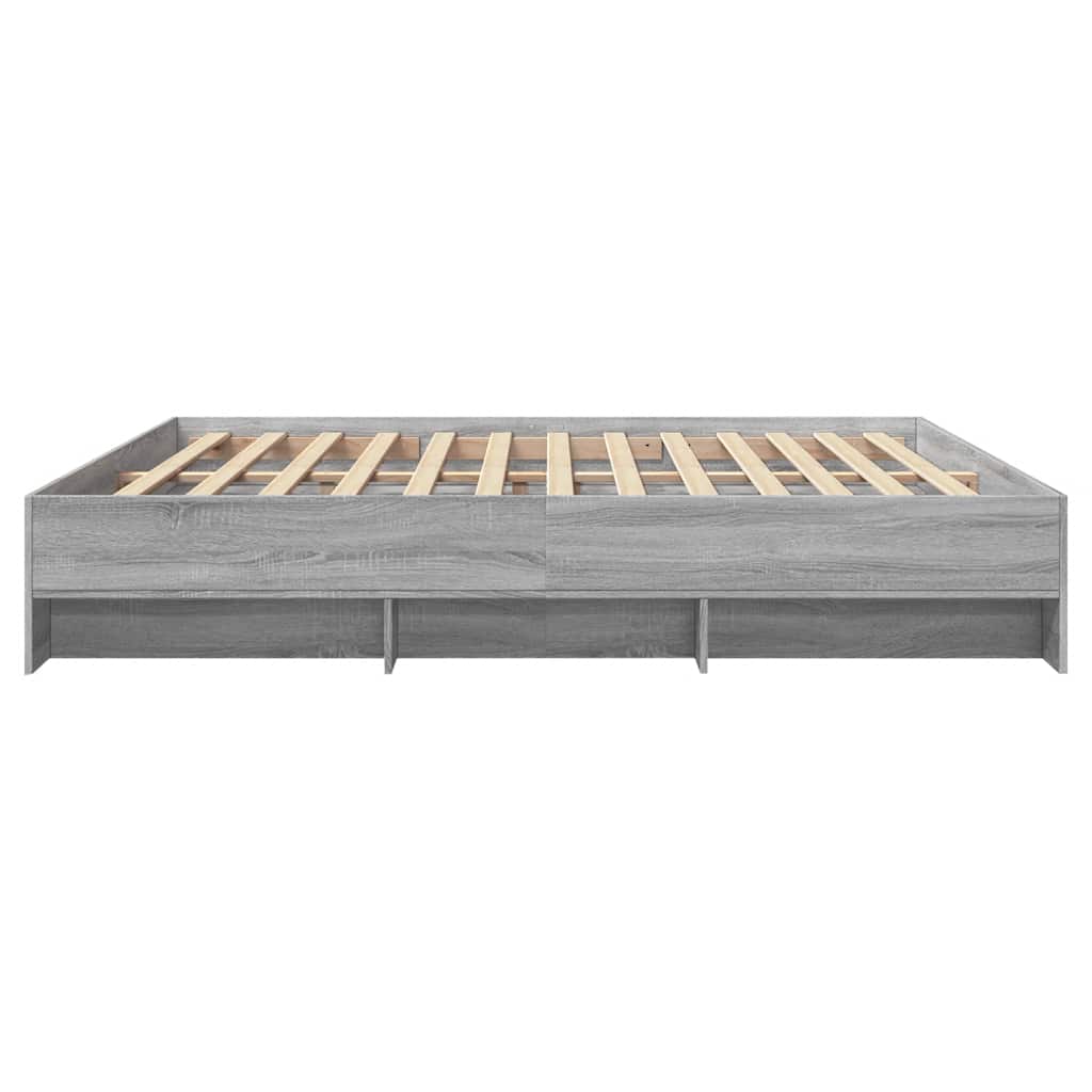 Bed Frame Gray Sonoma 200x200 cm Particleboard
