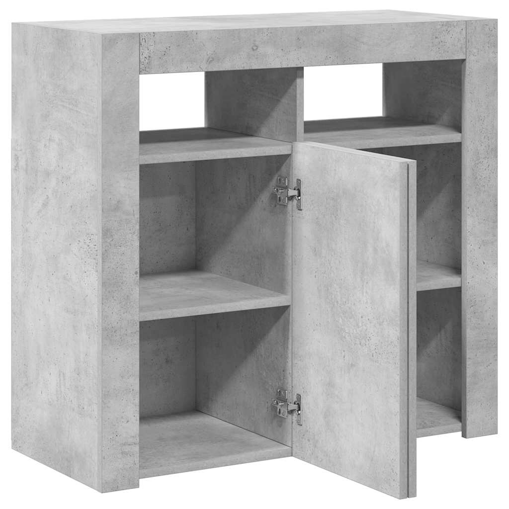 Vidaxl Cabinet With LED Lighting, Concrete Gray, 80 X 35 X 75 Cm
