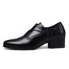 100% Genuine Leather Men Height Increasing Shoes 6cm Fashion Brand Male Footwear Pure Black