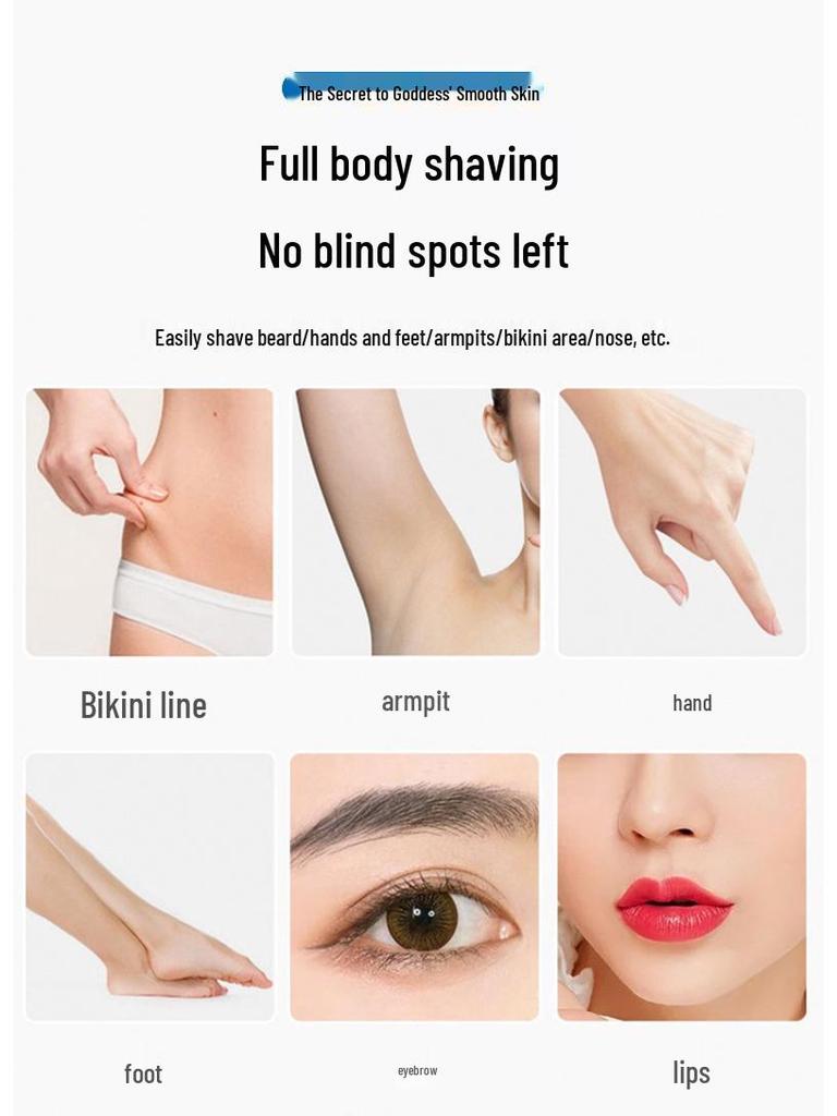 Women's Electric Eyebrow and Nose Hair Trimmer & Razor Set
