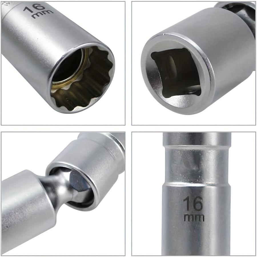 14mm &16mm Thin Wall Magnetic Swivel Spark Plug Socket 3/8-Inch Drive 12-Point Spark Plug Socket Removal Tool Access