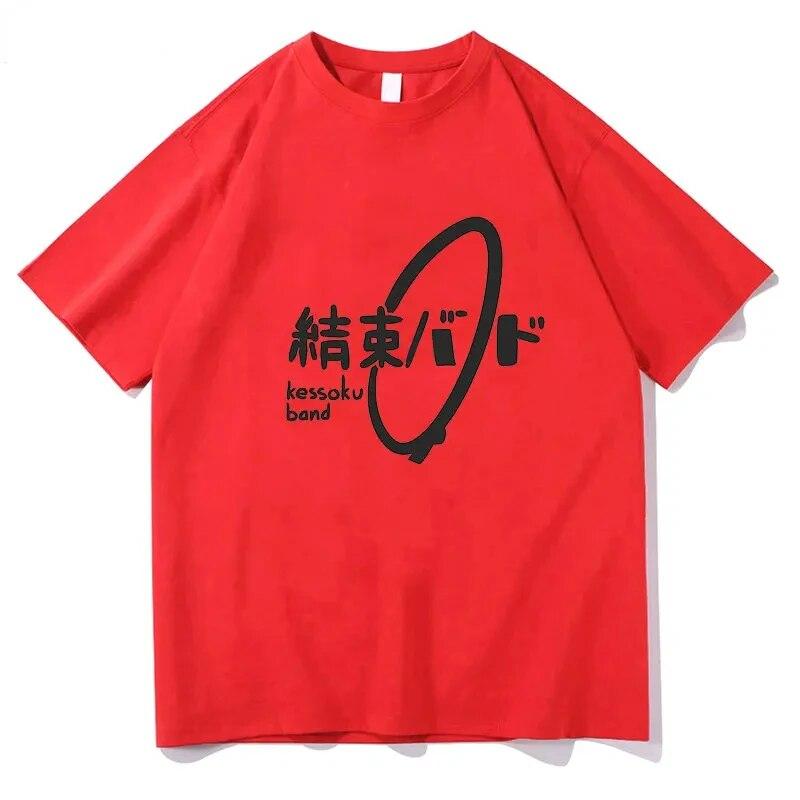 Gothic Streetwear Anime Bocchi The Rocki T-shirt Funny Manga Graphic Hitori Gotou Print Tee Shirt Cool Unisex Women Cotton T-shirts