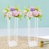 2-Piece Acrylic Flower Stand Set, Modern Geometric Vase Column, Gold Wedding Centerpiece for Table Decor, Sturdy 20kg Capacity
