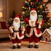 Christmas Santa Figurine Standing Santa Claus Figure with Gifts Bag And Present Box Christmas Decoration for Holiday Party Home Decor