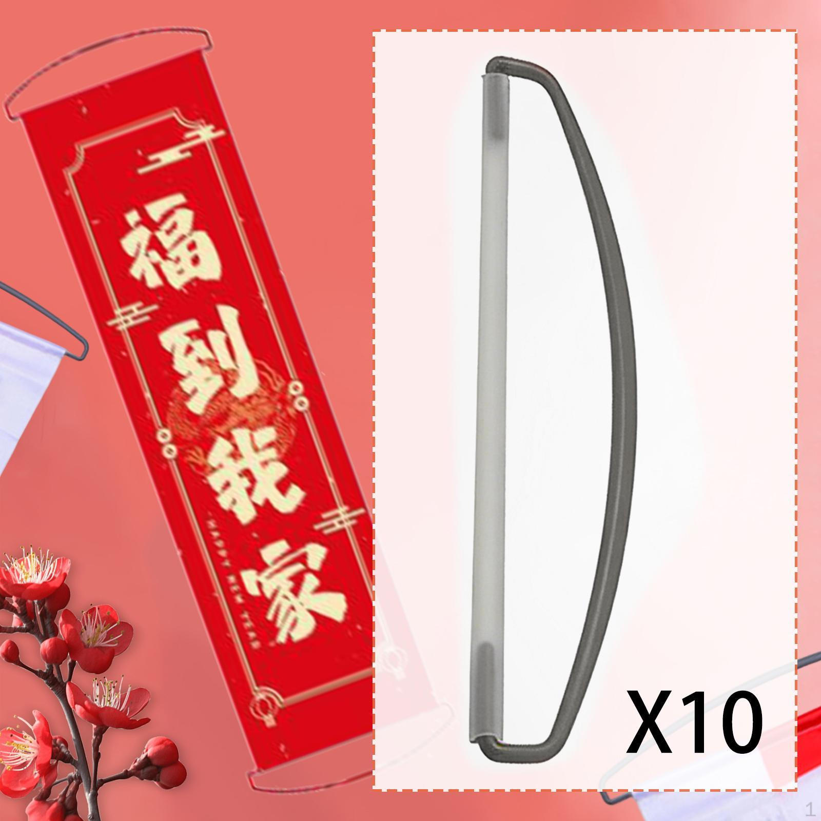 

10 Hand-drawn Banner Poles, Handy Flag Holders, Support Poles for Sports gray 17cm
