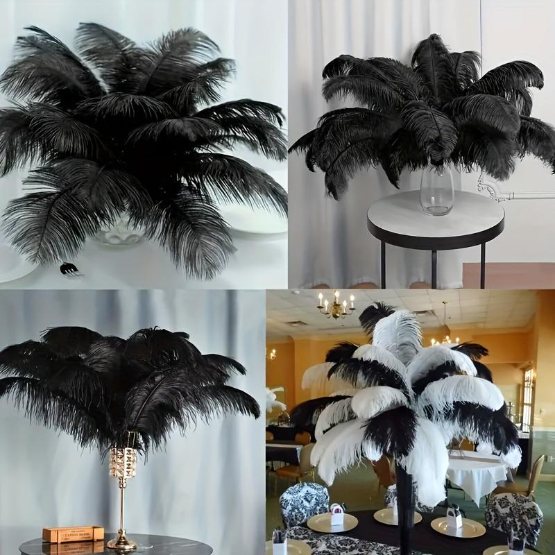 10pcs Ostrich Feathers, 11-13.8 inch(30-35cm) Natural Bulk White Feathers for Crafting Vase Wedding Party Home Christmas Day Decoration