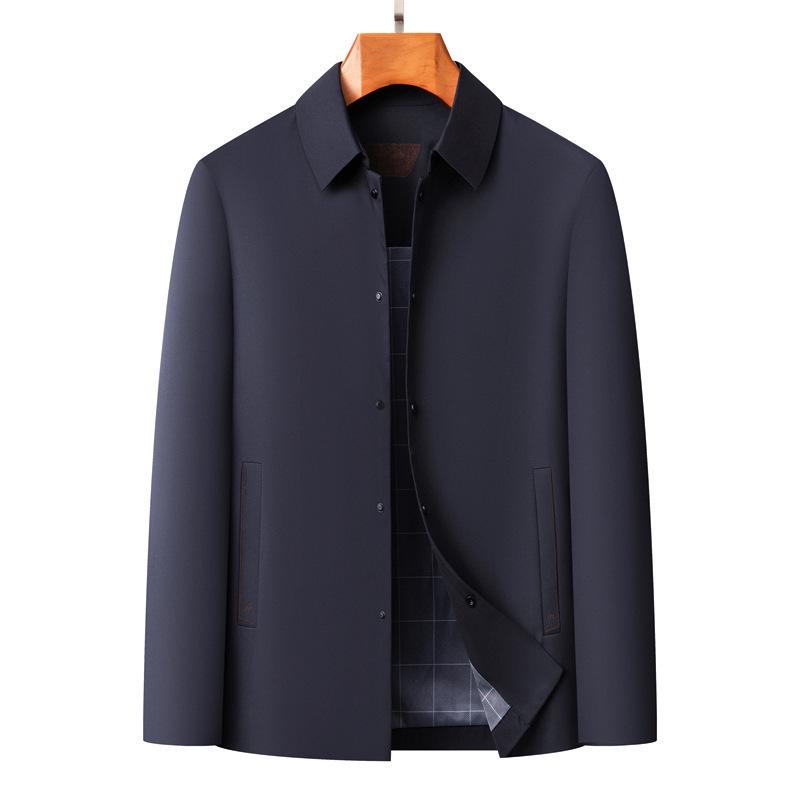 Men's Seamless Jacket for Autumn/Winter 2025: High-End Business Casual Outerwear for Middle-Aged and Elderly.