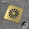 Matně černý mosazný sprchový žlab Koupelnová podlahová vpusť Vložka pro dlaždice Čtvercové protizápachové odpadní mřížky 100MM Bronzová rohová podlahová vpusť