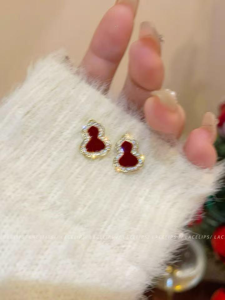 Silberne Nadel Tropfenöl Rote Perlen Ohrstecker - Eleganter & Vielseitiger Schmuck für Damen