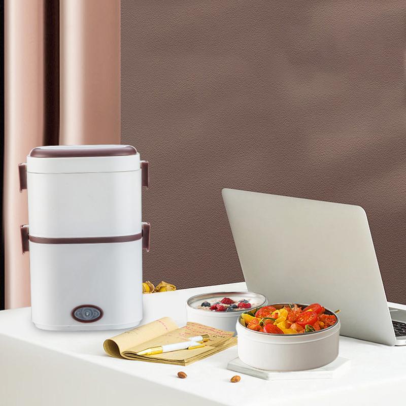 Electric Rice Cooker 220V Heating Lunch Box 2 Layers Self Cooking Machine Food Steamer Food Storage Box For Home Office School