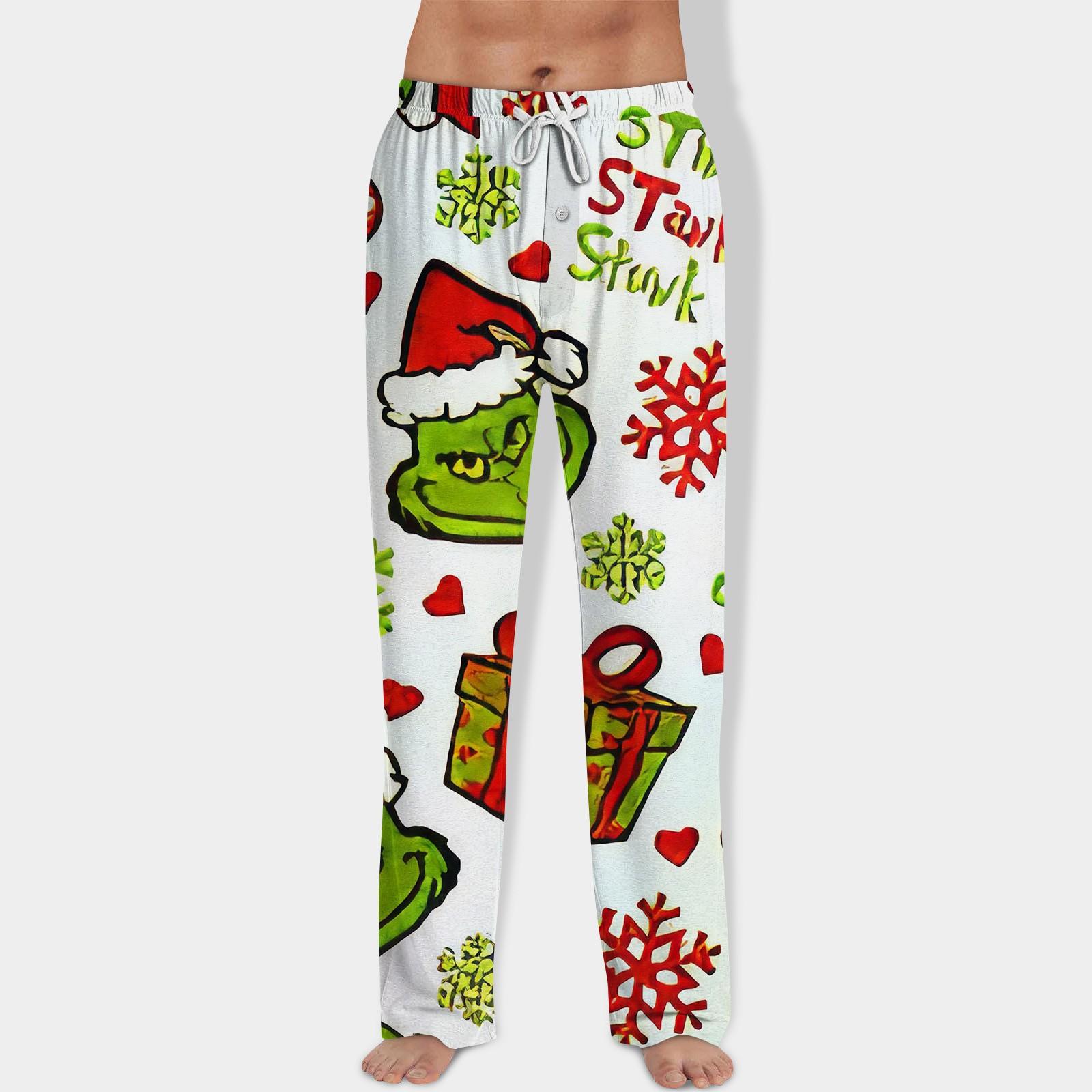 

Мужские домашние брюки с принтом Allover, пижамные брюки для сна, длинные брюки, пижамные брюки, брюки для йоги XL белый