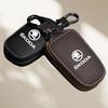 ERQY8 Leather Car Key Case Cover for Skoda Superb A7 Kodiaq Octavia A8 2021 Leather Shell Fob Holder Keyless Accessories
