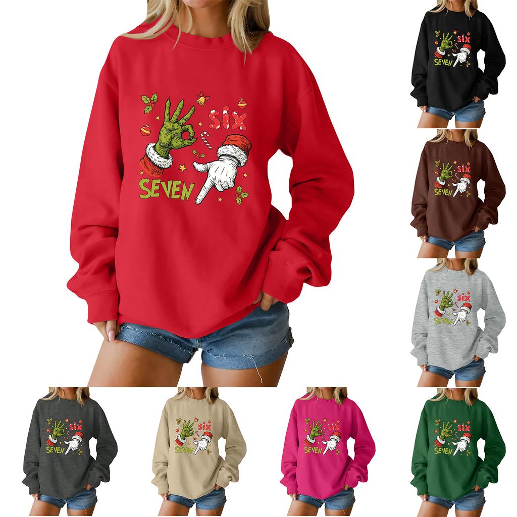 T-shirts et Sweat-shirts de Noël, Sweat-shirts pour femmes, Sweat-shirts pull à manches longues, Hauts à manches longues pour femmes