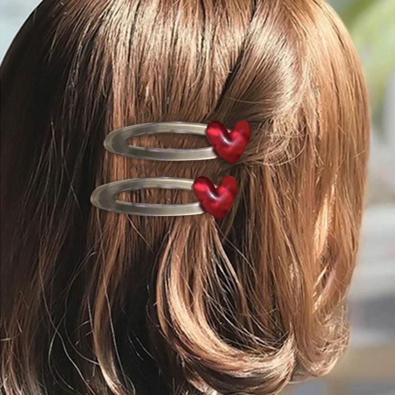 Lovely Cherry Red Heart Hair Pin Fashionable Hair Clip for Women and Girls Decorative Hair Decoration Fashion Headwear