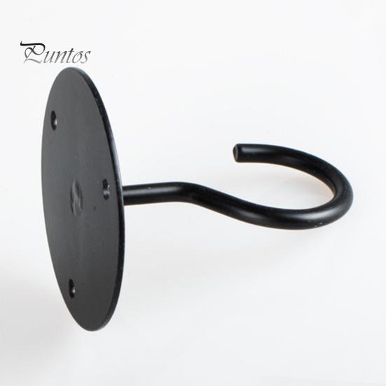 1 Set Convenient Anti Rust 3 Colors Wall Mount Hook Flower Basket Ceiling Wrought Iron Hook for Household