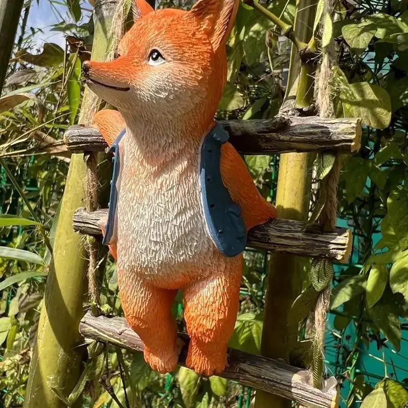 Cute Fox Garden Outdoor Courtyard Home Creative Decoration Small Decorative Items Resin Crafts Horticultural Animal Pendant