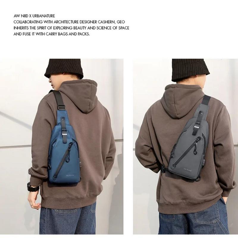 High Quality Waterproof Men Chest Bag Nylon Large Capacity Outdoor Travel Shoulder Bag Casual Crossbody Messenger Bag