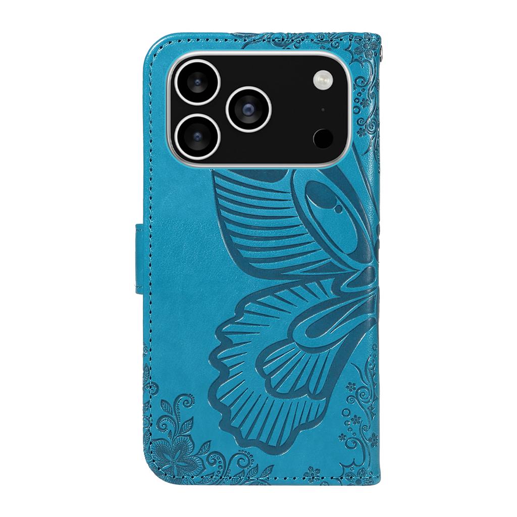 For iPhone 17 Pro Case Butterfly Pattern PU Leather Folio Flip Phone Cover