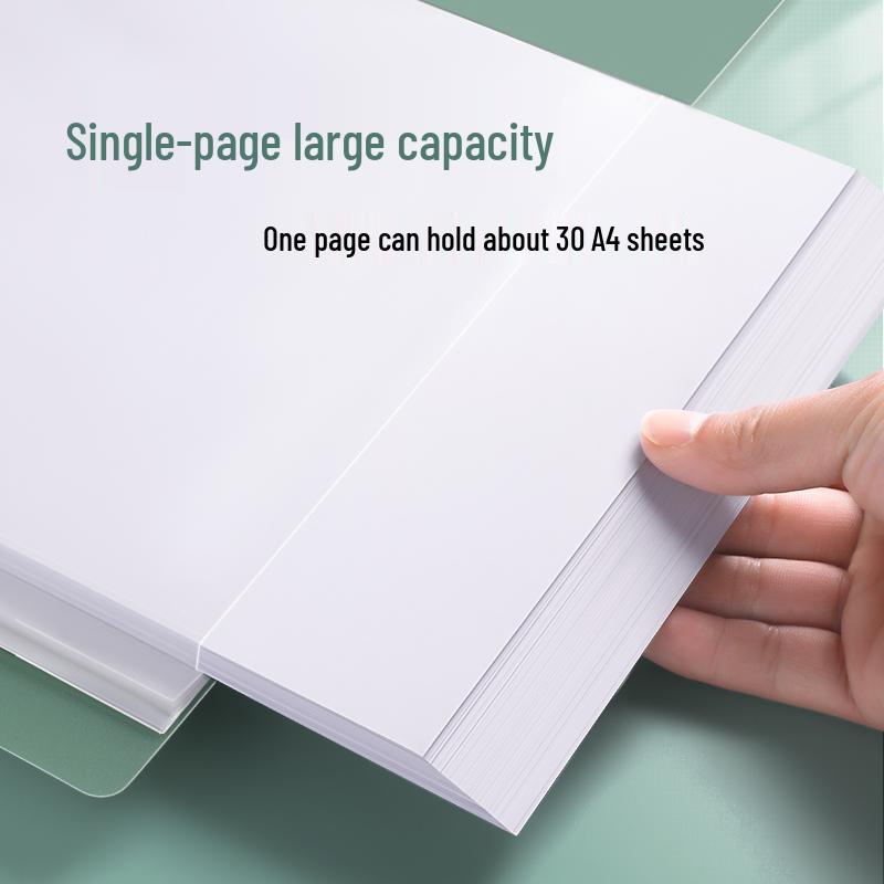 Transparent A4 Document Binder with Multi-Layer Insert Pages for Loose-Leaf Organization