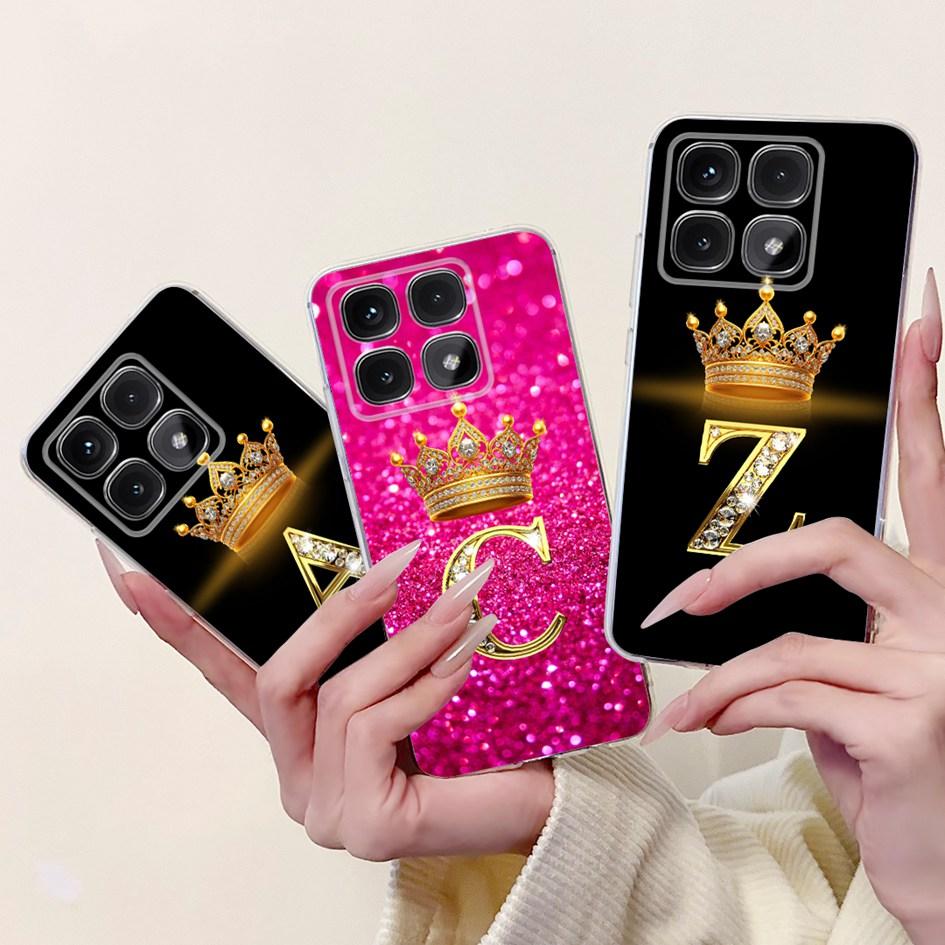 For Xiaomi 14T Pro 5G Case Luxury Crown Letters Soft Silicone Couple Phone Cover For Xiaomi 14T Mi14T 14TPro 2024 Protect Shells