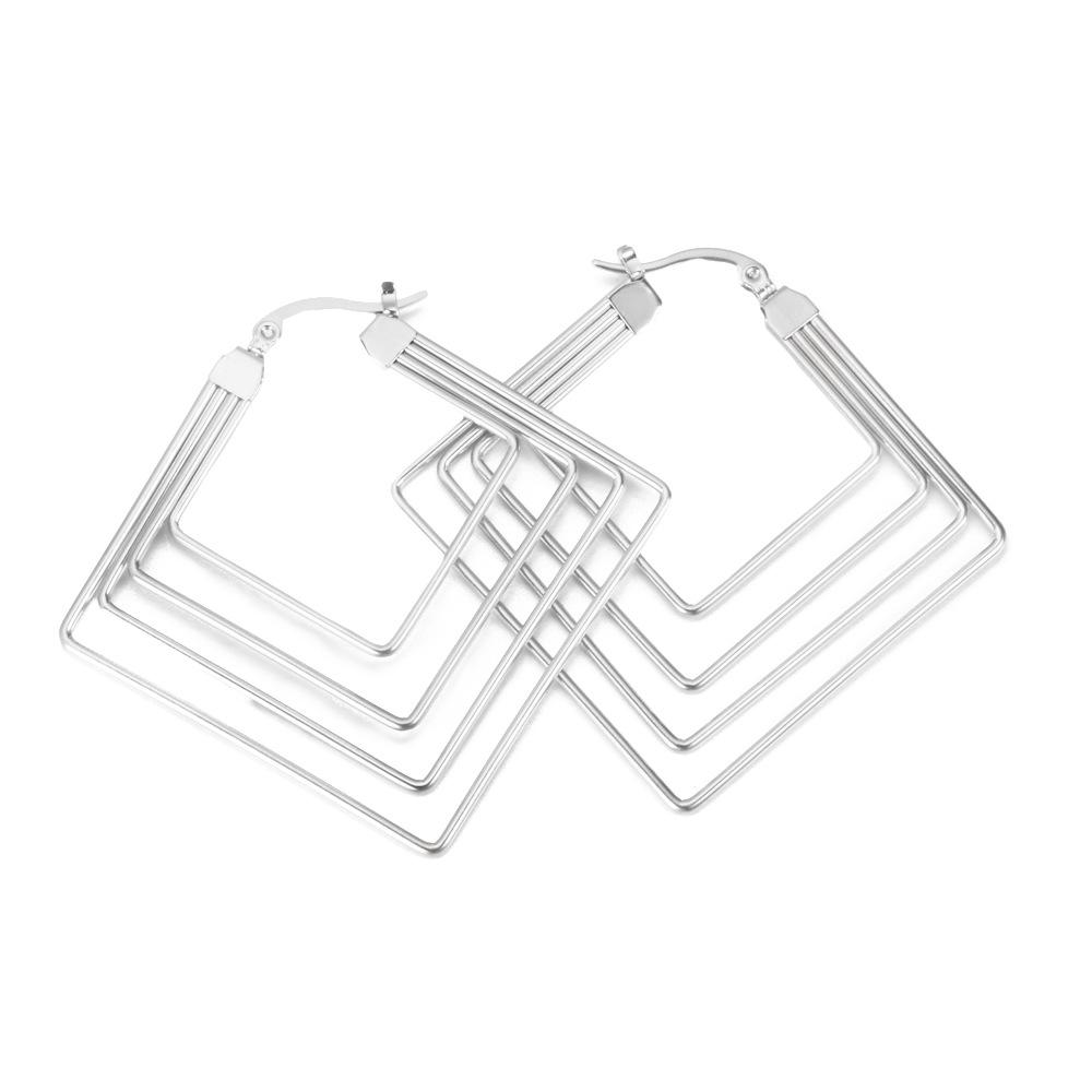 

Геометрические минималистичные серьги-кольца из нержавеющей стали для женщин