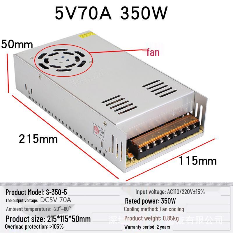 Multi-Voltage DC Switching Power Supply (220V To 5V-60V) for LED Strip Lights, Available In 360W, 400W, 500W Capacities.