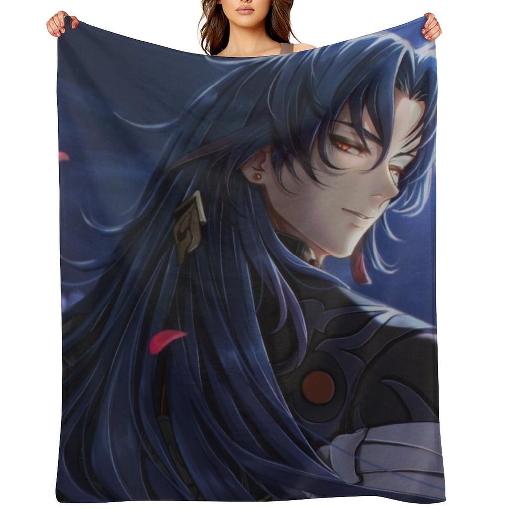 Blade (honkai Star Rail) Throw Blanket Moving Flannel Fabric Manga Soft Plush Plaid Blankets