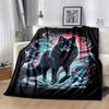 1pc Wolf Printing Lightweight Flannel Blanket, Comfortable and Warm Blanket, for Camping Sofa Bed and Couch Office, In All Seasons