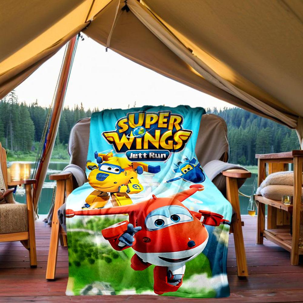 1pc Super Wings Outdoor Blanket Lightweight Flannel, Soft & Warm, All-Season Use for Sofa, Outdoor, Camping, Living Room025
