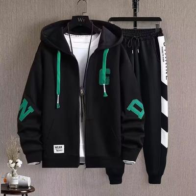 Danmo Fashion Abbigliamento da Uomo Top Uomo Pantaloni Tuta Primavera Autunno Abito da Uomo Coreano Casual Felpa con cappuccio+pantaloni Set due pezzi