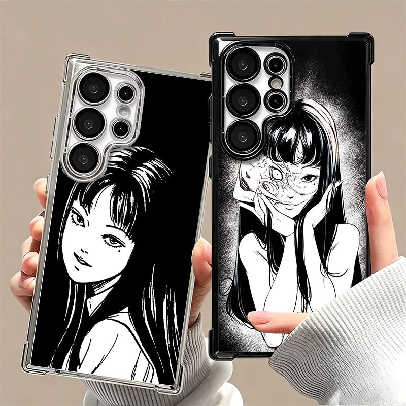 Japanese Horror Anime Plating Phone Case For Samsung Galaxy S24 S25 FE S26 Edge S23 Ultra S22 S21 Plus S20 Anti-Fall Airabag Cov
