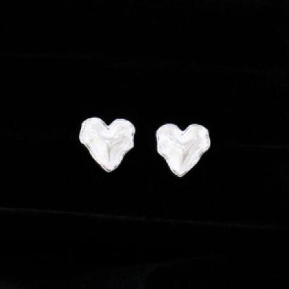 New Arrivals Open Run Heart Earrings Sterling Silver Mini Earring
