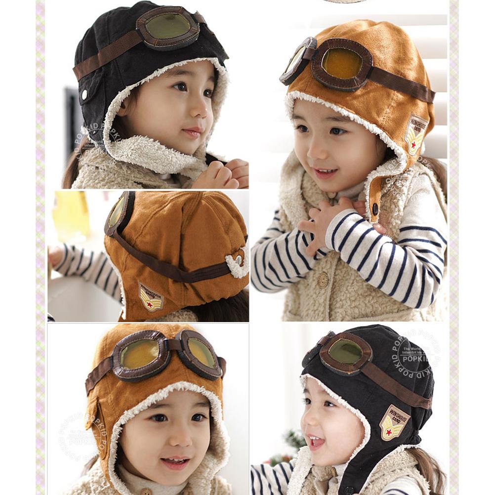 Pilotní fleecová teplá čepice Zimní větruodolná čepice s chrániči uší pro děti