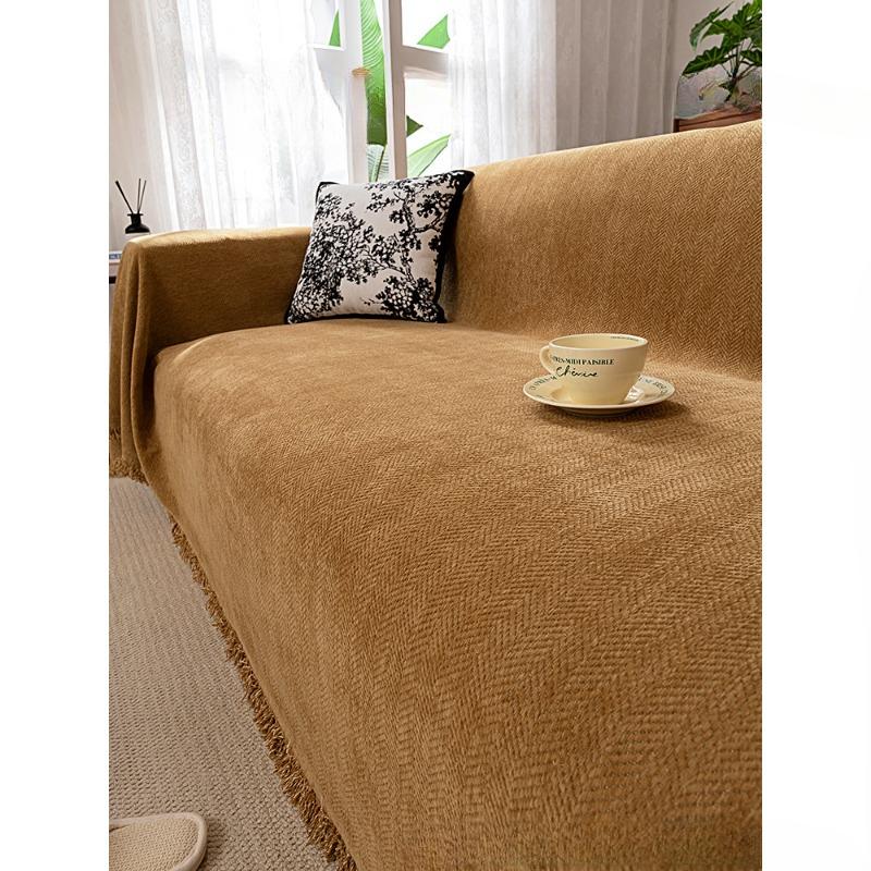 Herringbone Sofa Towel Full Covered Cloth High-Grade Simple Matcha Green Four Seasons Universal Full Covered Universal Cover Cover Blanket