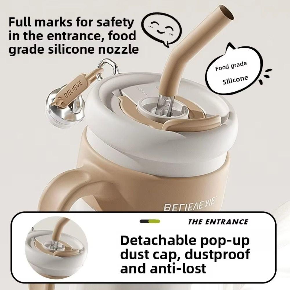 Velkokapacitní přenosný izolační pohár se slámkou Kancelářský pohár na dvojí nápoj Dítě