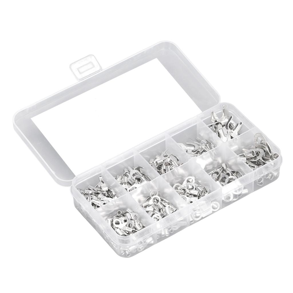 320Pcs Ring Terminal Fork Connector Kit Non Insulated Wire Lugs Battery Cable Terminals Electric Cop