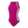 Speedo Womens/Ladies Panel Half Zip One Piece Swimsuit