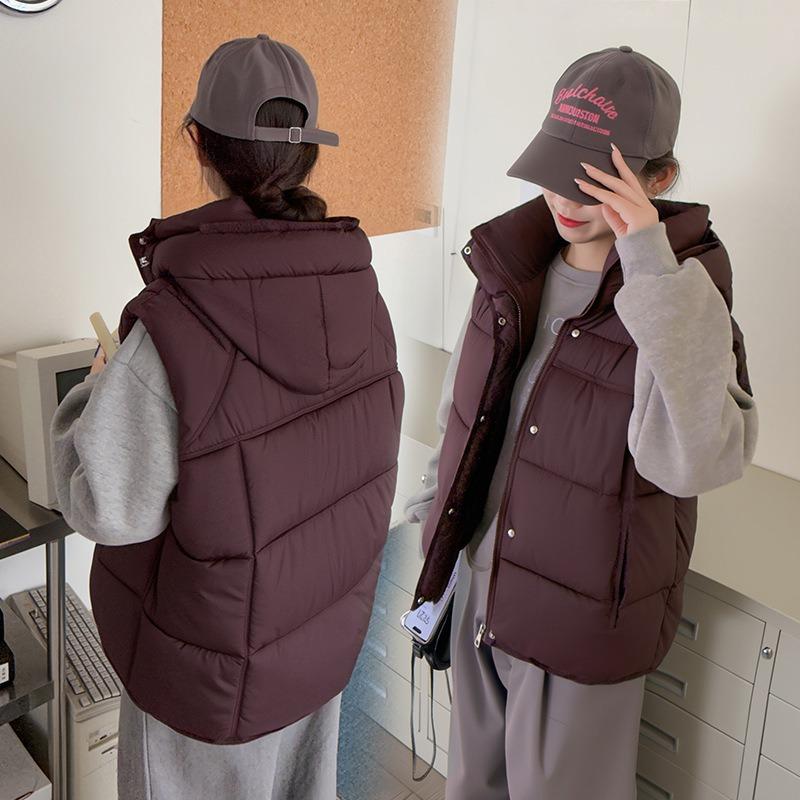 Herbst und Winter neue Baumwollweste Damen tragen große Größe locker und dünne Weste modische warme Jacke