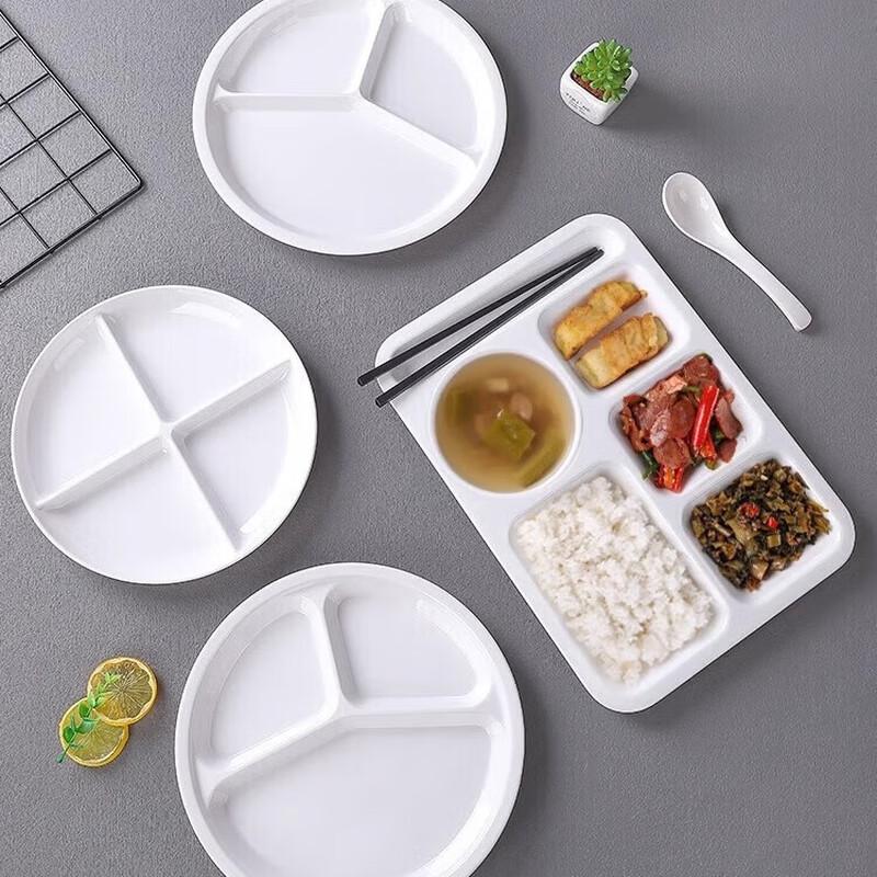 Melamine Four-Compartment Rectangular Fast Food Tray