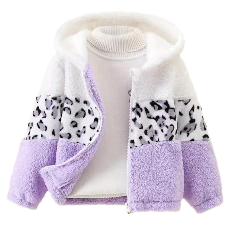 

Детское теплое пальто с капюшоном для девочек 2-10 лет, зимняя флисовая куртка на молнии 100