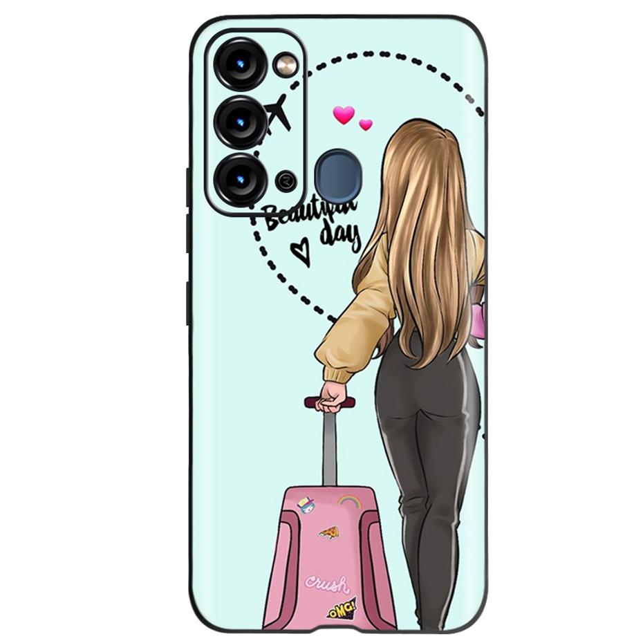 For ITEL Vision 3 Case Fashion Cat Sunflower Phone Cases For Itel S17 S 17 S661W Soft TPU Black Silicone Cover Vision3 Bumper