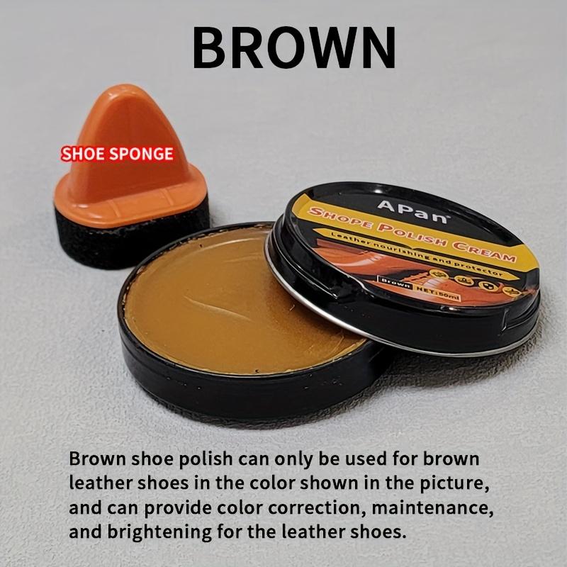 Набор для полировки обуви из искусственной кожи - Средство для ухода за кожей, крем для ухода за обувью, бесцветный обувной воск, средство для ухода за автомобильной кожей и очиститель салона коричневый