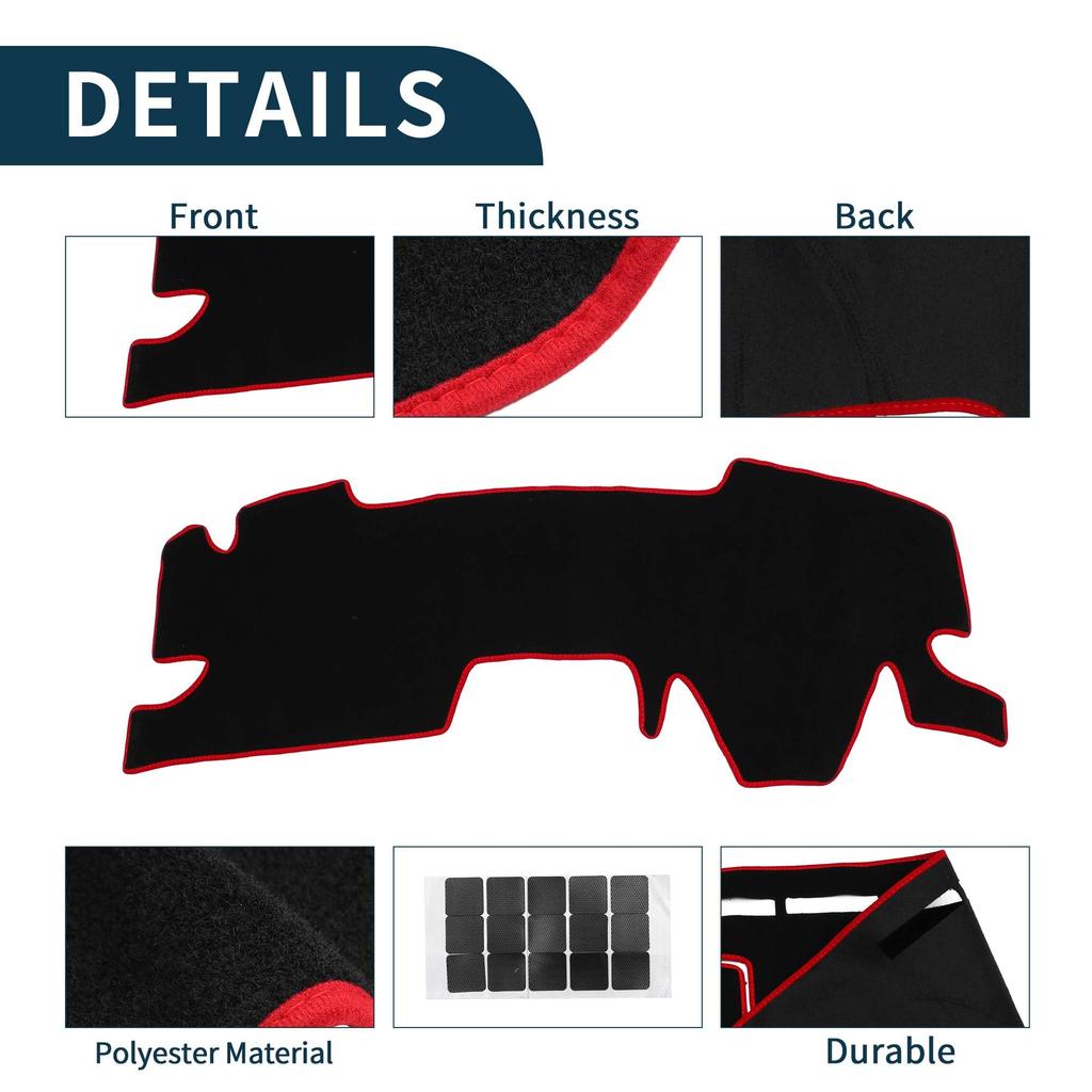 TUCKBOLD Dashboard Mat for Toyota Yaris Cross MXPB1 Center Console Dashboard Black and with 1 Sticker Set (2020-2024), Cover, Red,