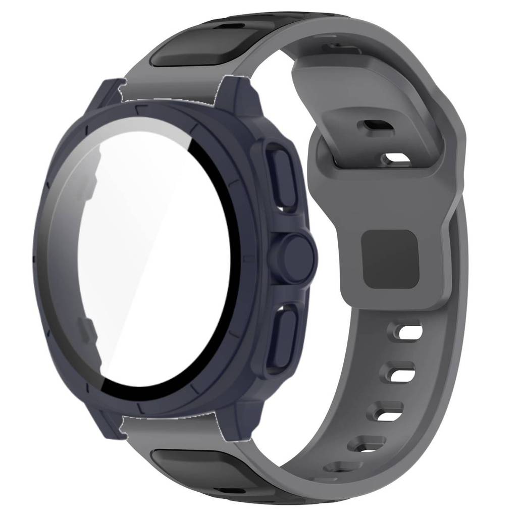 Silicone Band +Tempered Glass Case For Samsung Watch 7 40mm 44mm Strap Protector Cover For Samsung Galaxy Watch 7 44mm 40mm