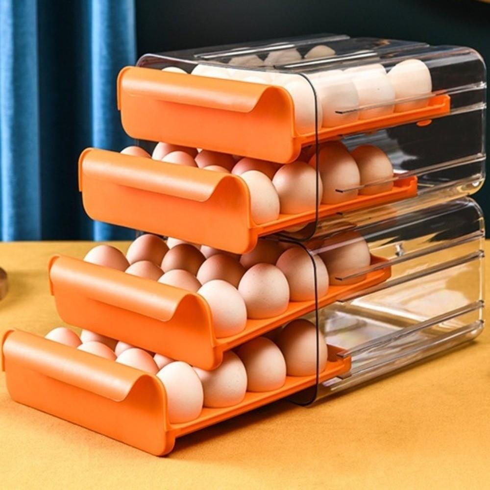 Transparent Egg Storage Box Plastic Kitchen Organizer Rack Sealed Kitchen Egg Box  Kitchen Storage