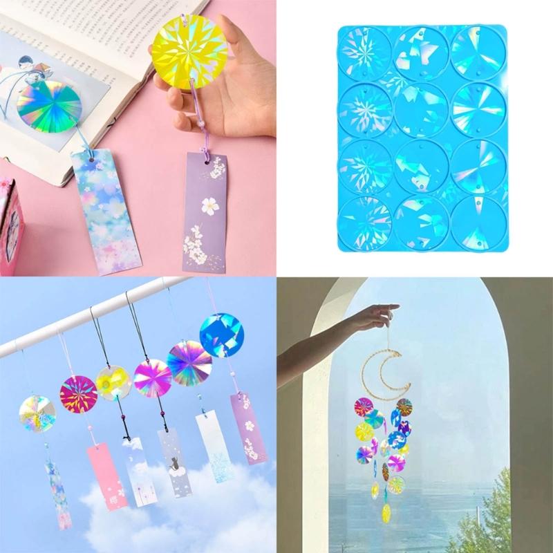 Holographical Pendant Mould Round Wind Chime Pendant Mold for DIY Enthusiasts
