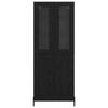 Highboard in Black Oak Look 27.8 x 13.4 x 70.9 in (L x W x H) Particleboard